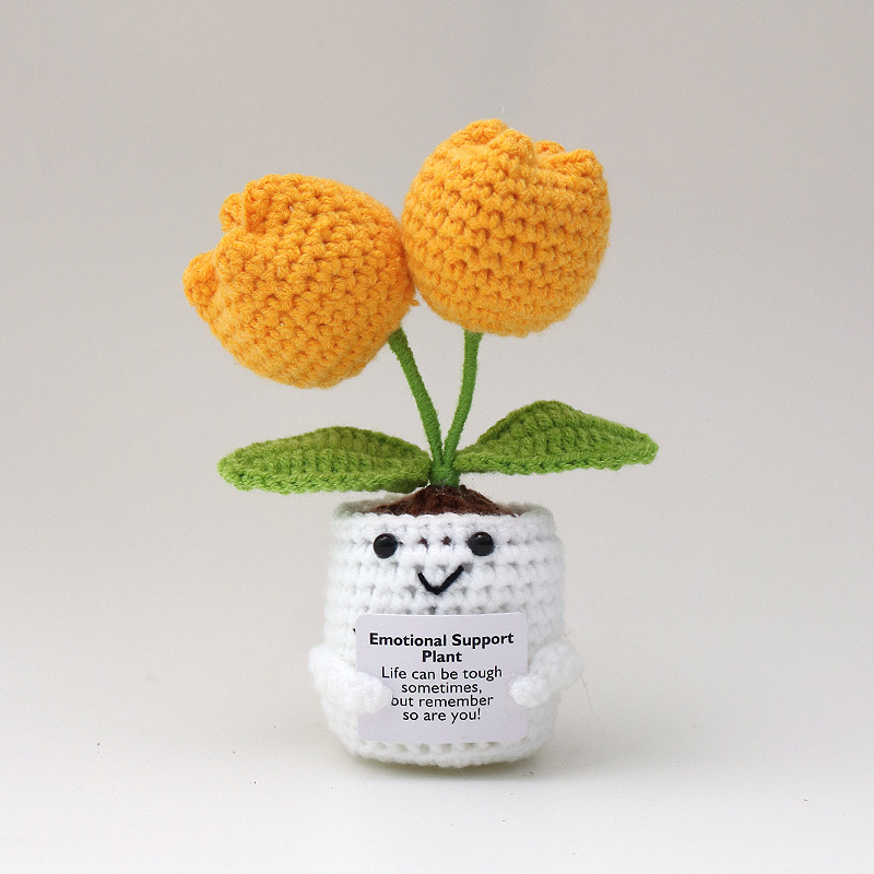 튤립 더블 플라워 브라이트 옐로우 67 버드 그린 리프 No. 48 68 표백 화분