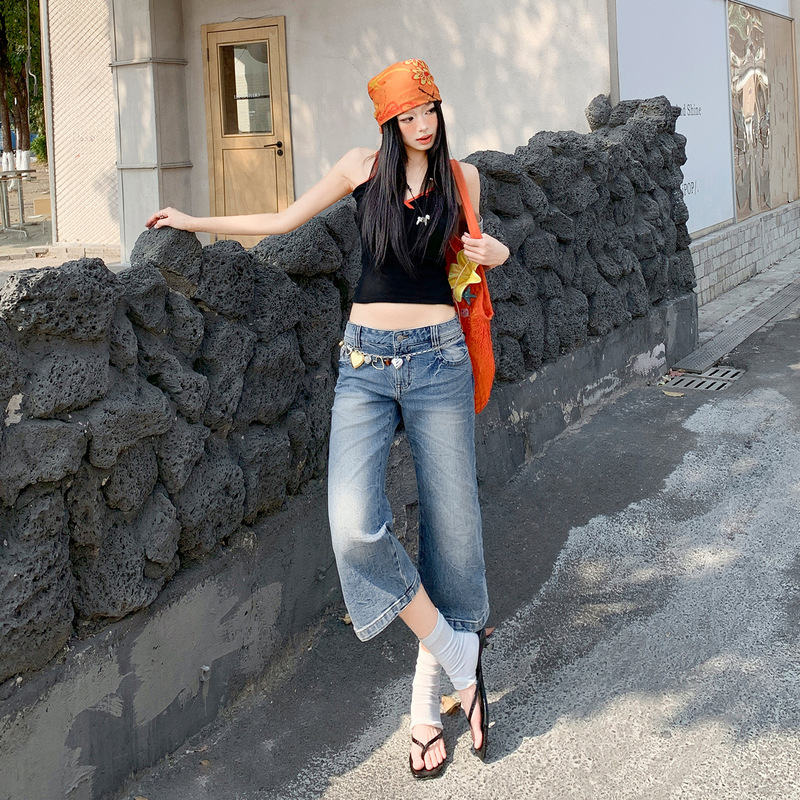 【New Product】！2026 Summer Denim｜American Retro Slimming Low-Waist Hot Girl Summer Flared Mid-Length Pants