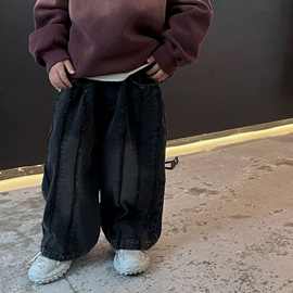 男童牛仔长裤2025秋季新款鸡腿牛仔裤子韩版宽松百搭潮