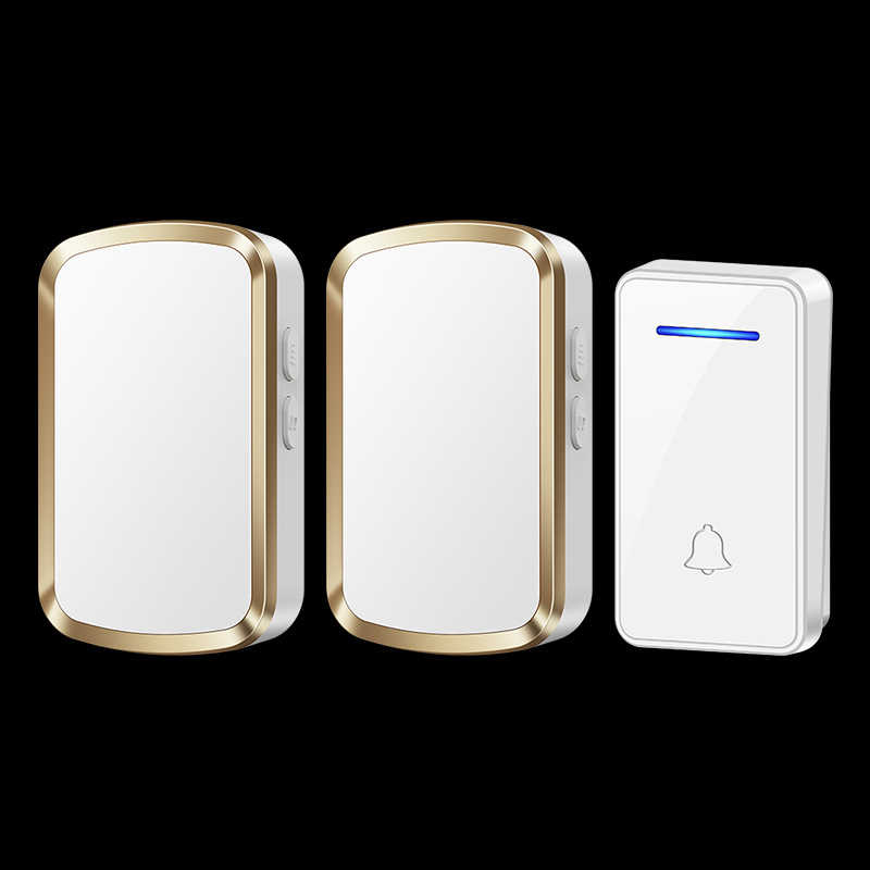 美规欧规家用自发电无线门铃防水免电池免布线一拖二电子交流门铃