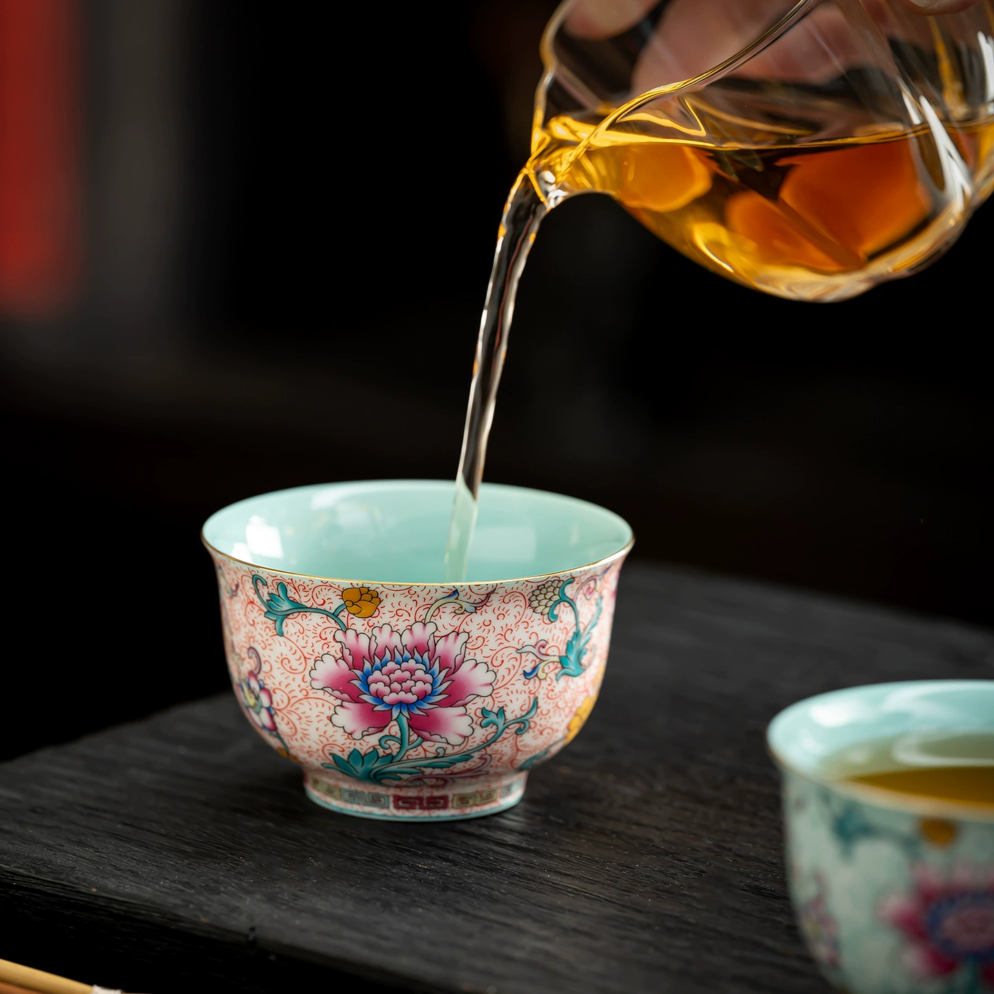 Retro enamel, ceramic high quality tea cup, tea set