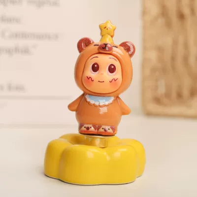 Car Decoration Office – Car ornaments - little-bear-star-man-yellow-flower-base