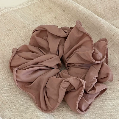 Gentle and Lazy Style, Lotus Root Pink Hair Tie, High Crown for a Smaller Face, Atmospheric Bun, Large Hair Rope Hair Accessory (Saç üçün rezinlər) - bean-paste-pink-hair-tie