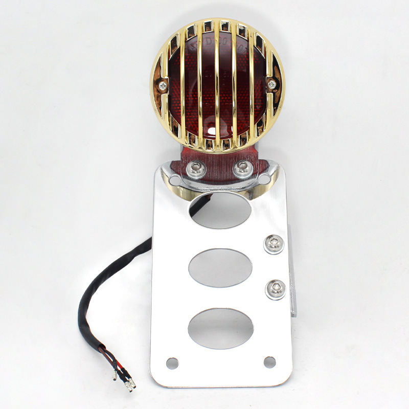 Off-road vehicle and motorcycle modified retro license plate holder with metal cover and tail light, suitable for Harley LED tail lights