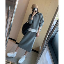 大码女装早秋休闲时尚两件套连帽卫衣半身裙套装胖斤