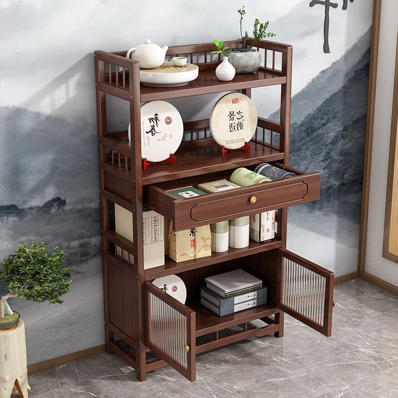 茶棚収納ラック多層茶収納キャビネットリビングルーム小さな茶棚ティールームティーセットラック茶ディスプレイキャビネット|undefined