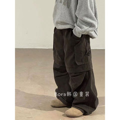 男の子パンツ子供オーバーオール春と秋 2025 新しい大きな子供のワイドレッグパンツ女の子ファッショナブルなカジュアルパンツハンサム