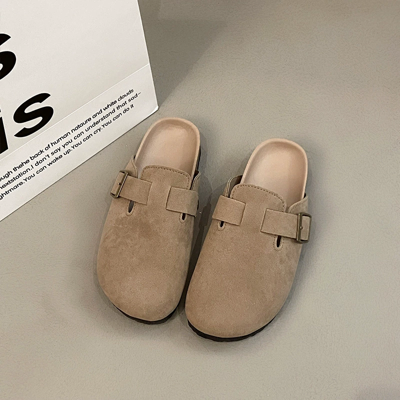Новые обувь Birkenstock для женщин весна и осень, домашняя плоская подошва простая и модная верхняя одежда женская сумка-наконечник пол-slippers оптовая