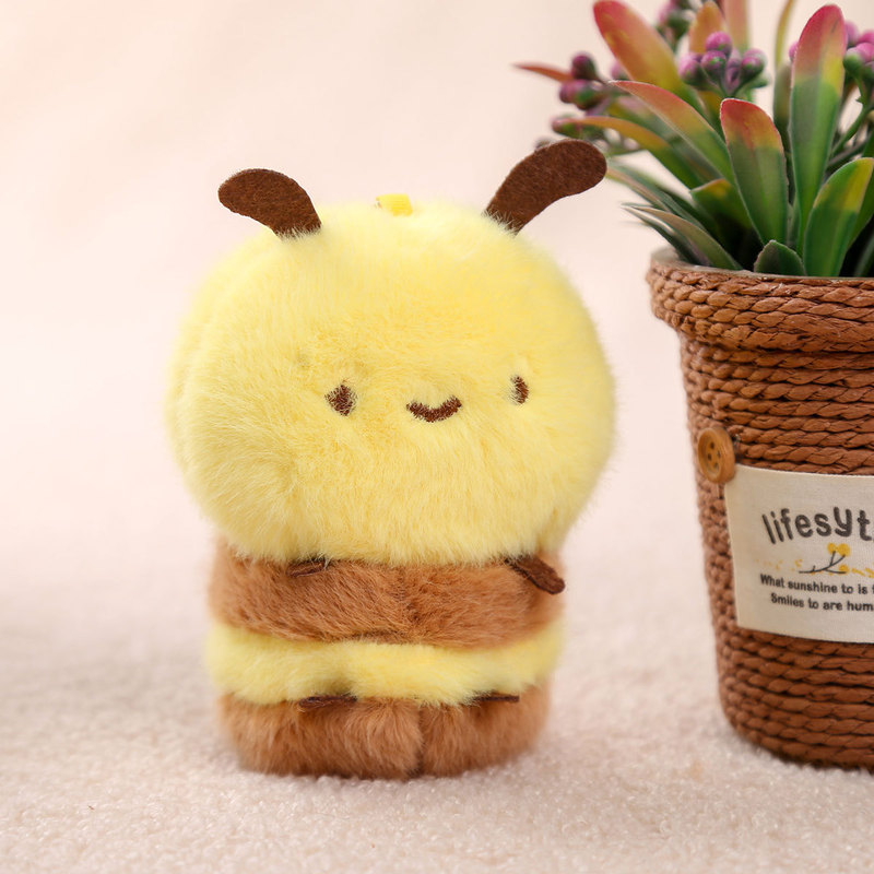 かわいいパンダぬいぐるみと蜂ペンダント人形バッグペンダント人形キーホルダー布人形卸売|undefined