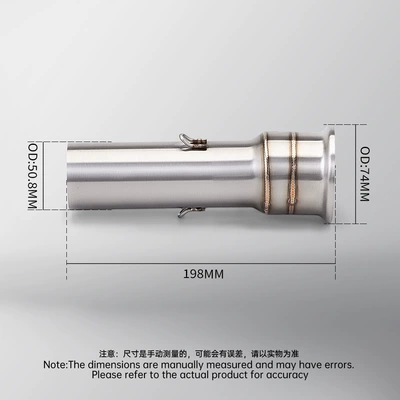 Motorcycle exhaust pipe: stainless steel middle and