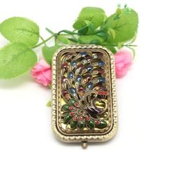 婚禮回贈禮品鏤空孔雀金屬化妝鏡促銷禮品商務禮品雙面化妝鏡批發