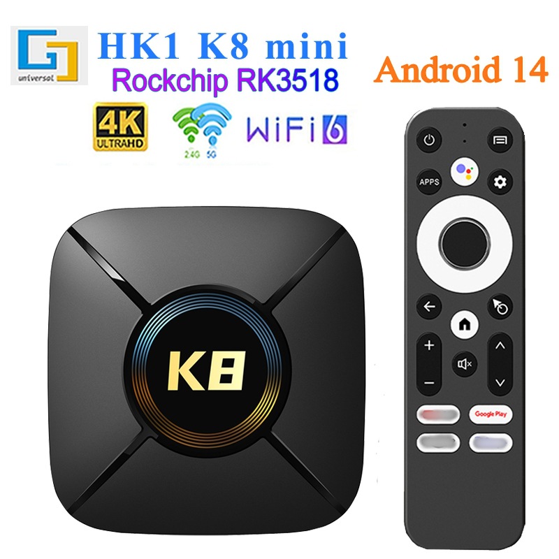HK1 K8 mini网络播放器RK3518安卓14高清4K机顶盒娱乐tv box跨境