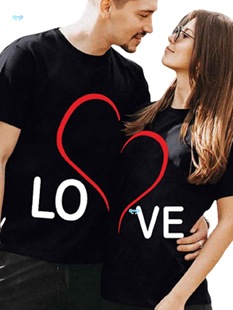 Love Themed Coup' Matching t Shirts Cotton Short Cross-Border