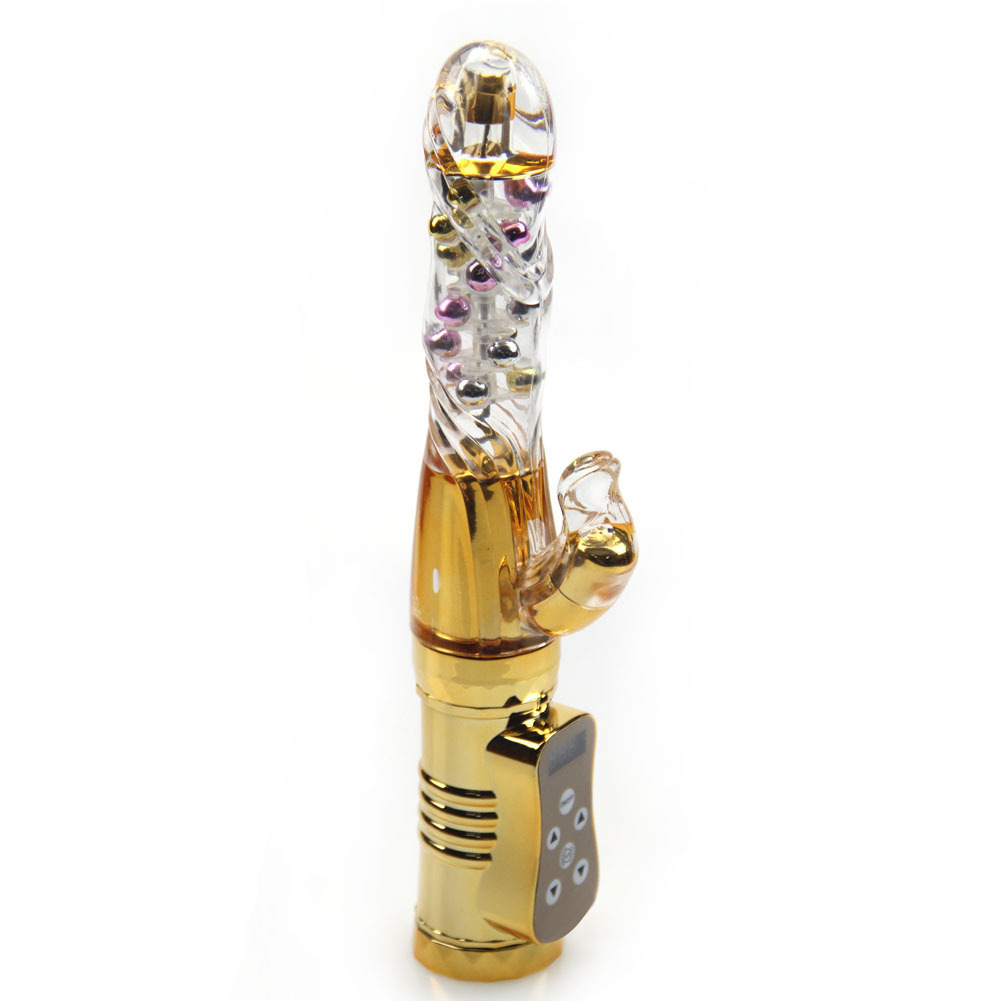 Retractable Rotating Bead Vibrator with 36 Modes, USB Rechargeable Thrusting Wand — detail image 8