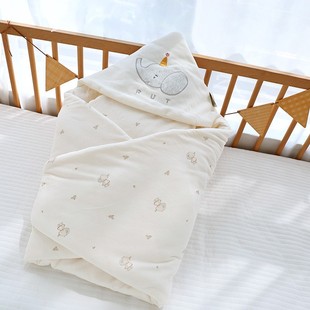 Baby Cotton Quilt Class A Pure Cotton Hat Windproof Outgoing Blanket Cartoon Printed Newborn Swaddle
