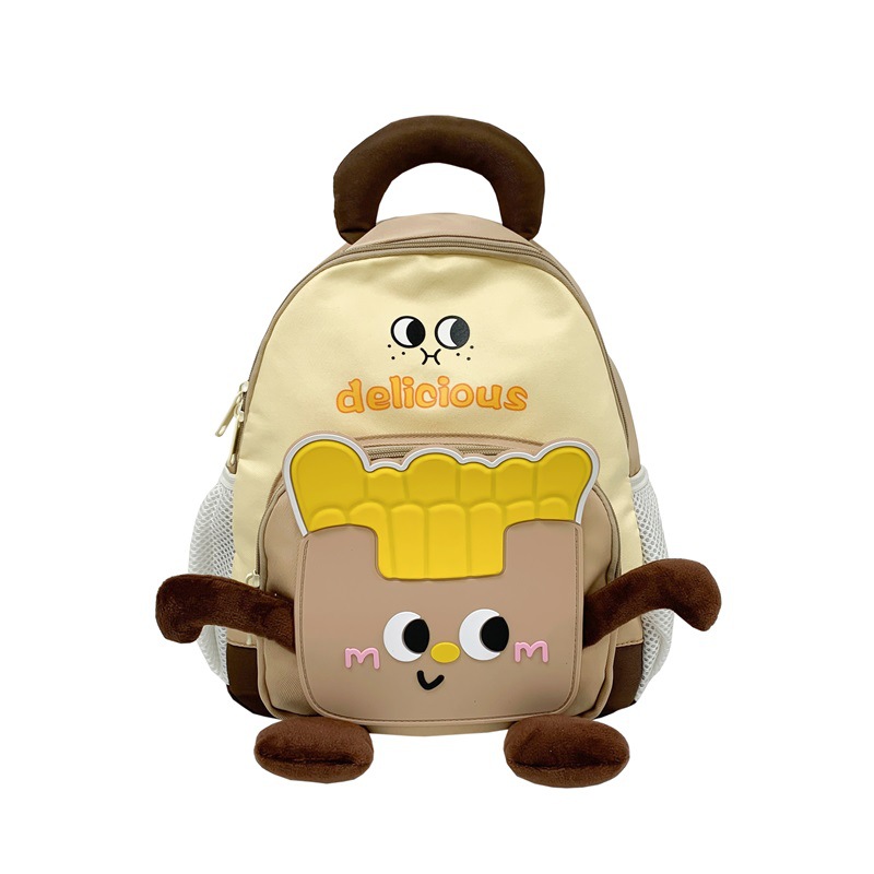Mochila de papas fritas lindas, jardín de infantes, mochila de bebés, 2026 mochila de niños coreanos.
