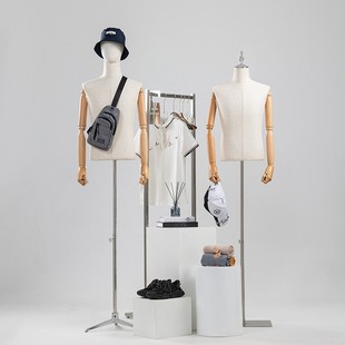 High-end men's model half-length clothing store window props suit stand full body fake body Men's model display stand