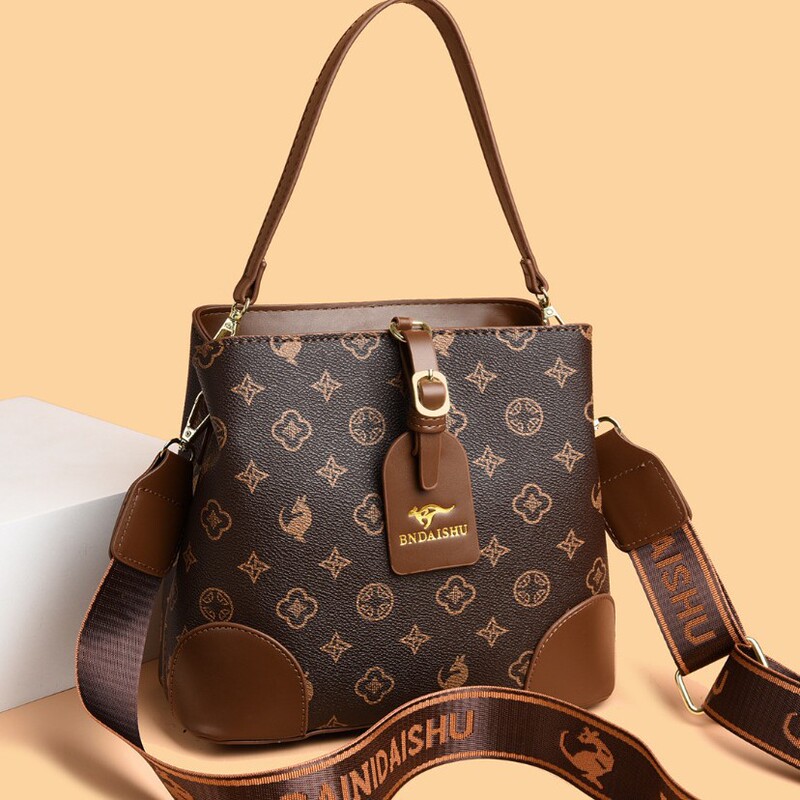 2026 New Cross-Border Classic Monogram Bucket Bag with a Light Luxury Feel, Versatile Shoulder Bag, Stylish Commuter Crossbody Bag
