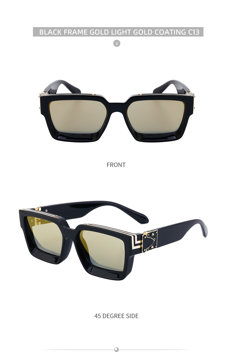 58g Weight Full Frame Glasses Structure Sunglasses Classification PC, UV400 Protection Lens Material Square Glasses Style Outdoor, Travel, Fishing Occasion Solid Color Pattern All Seasons Season Women's Gender Retro Style Retro Solid Color PC UV400 Protection Square Full Frame Women's Sunglasses 22