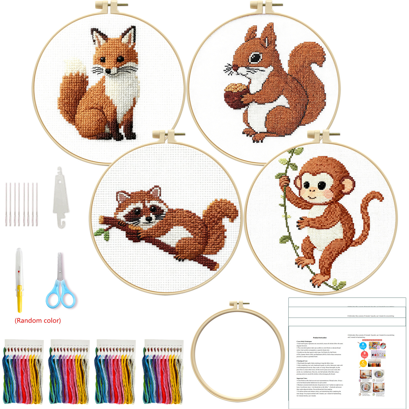 Nuevo cross-border niños hechos a mano paquetes de materiales DIY principiantes principiantes dibujos animados simples animales