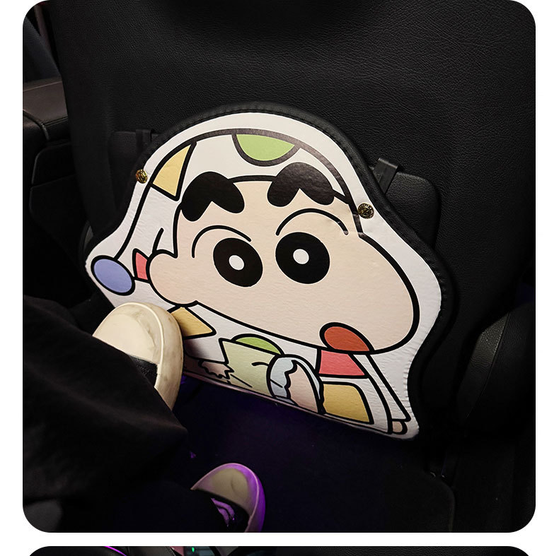 Crayon Shin-Chan Car Seat Back Anti-Kick Pad for Women Cute Car Leather Seat Back Anti-Fouling Pad Cartoon Protective Pad