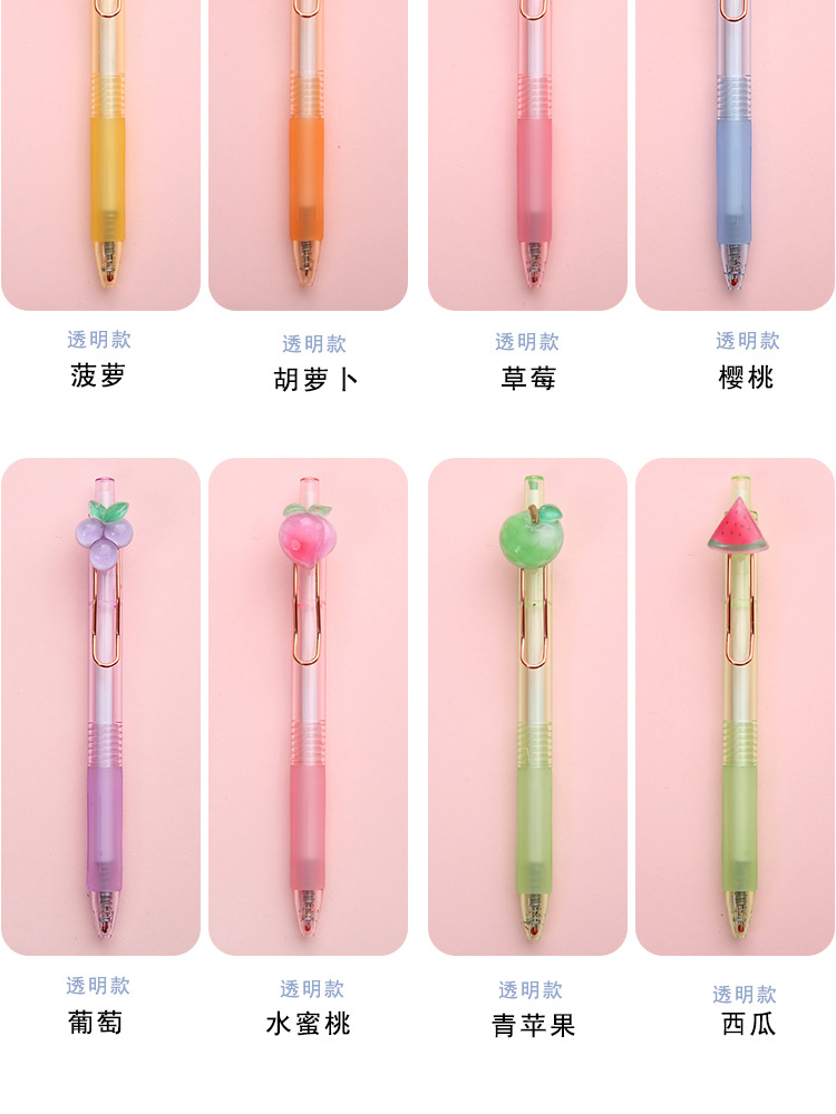 12g Weight Plastic Material Pink, Blue Color Nihaojewelry Cute Fruit Resin Press Gel Pen Wholesale Accessories 12