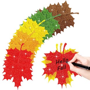 Amazon new simulation Maple Leaf glitter paper autumn Thanksgiving paper-cut party decoration glitter sequins wholesale