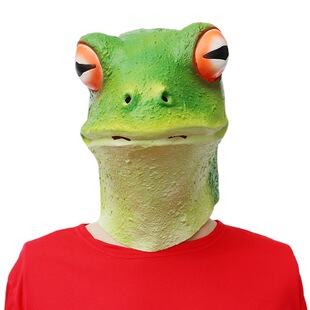 Halloween latex animal frog mask Easter cosplay props frogmask head cover factory wholesale