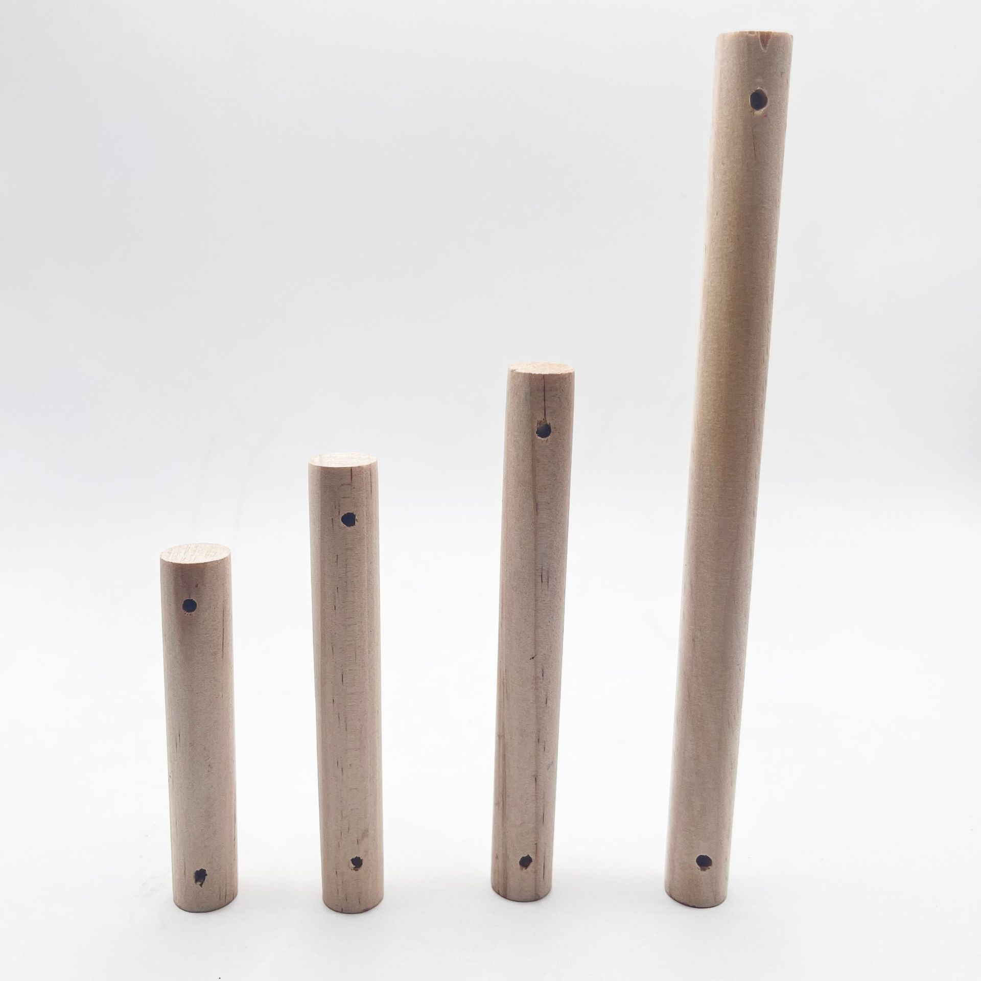 Accesorios de juguete para pájaros de bricolaje, loros, pájaros, pájaros, mordisqueando, pájaros, columpios, escaleras, palos redondos perforados, palos de pino al por mayor image 2