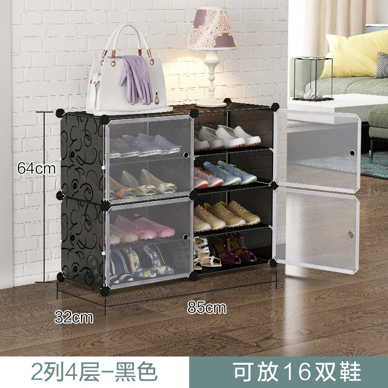 Estante de zapatos simple puerta doméstica multicapa de almacenamiento a prueba de polvo interior nuevo tipo 2026 alquiler transparente gabinete de zapatos de plástico