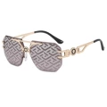 Gold Frame Silver Mirrored Lens