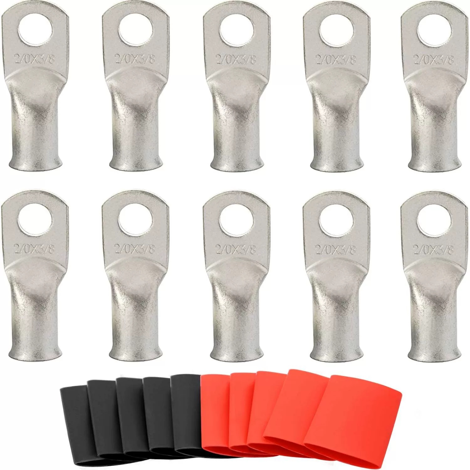 SVAAR 10pcs 2 \/0 AWG-3 \/8 ''Tinned Copper Cable Lu