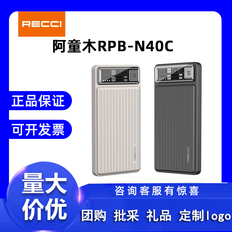 Recci Power Bank 10000Mah 10,000 Capacity Portable Outdoor Power Supply Rpb-N40C Customized