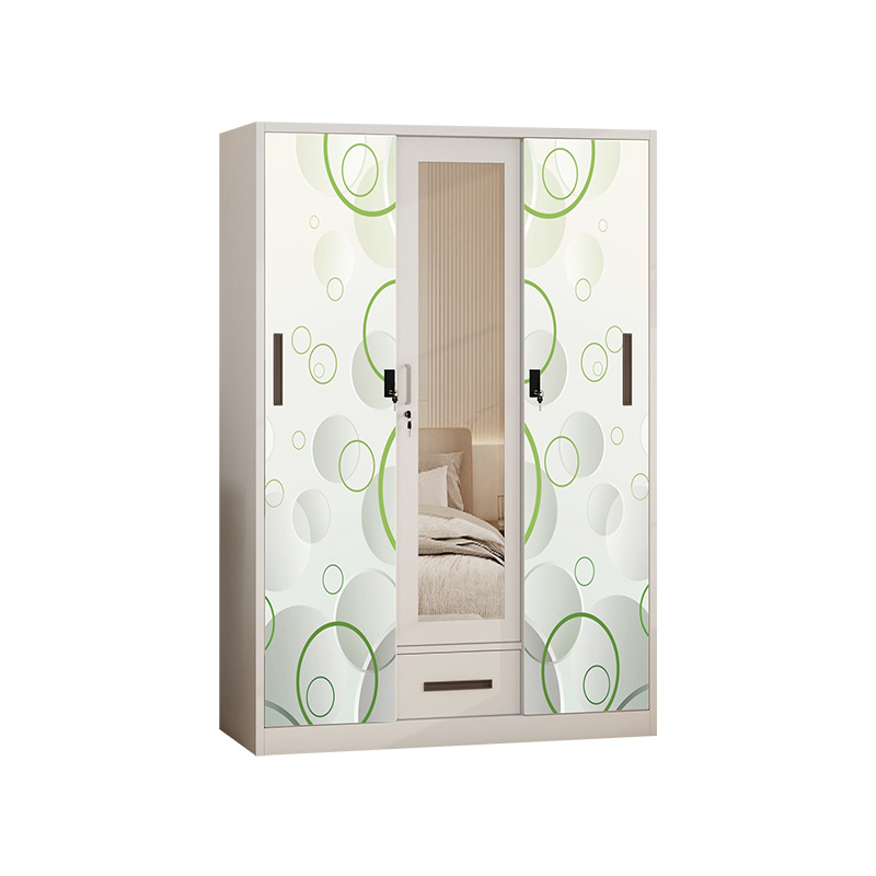 Comercio exterior exportación de impresión armario de ropa de acero cama armario de almacenamiento dormitorio puerta deslizante armario para niños armario de almacenamiento doméstico image 6