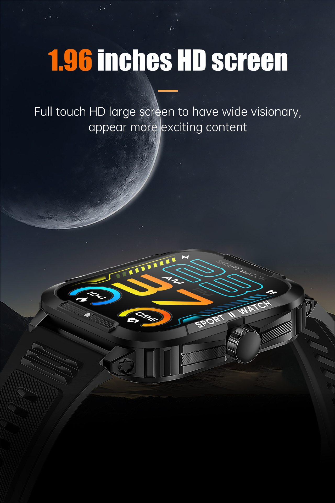Sport Smartwatch Mit Herzfrequenzmesser Und Full Screen Display_voghion.com