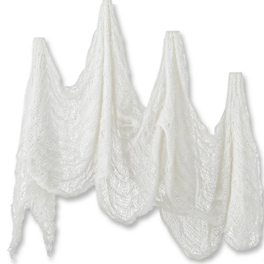 Halloween rover gran red fiesta decoración de malla negra casa embrujada rasgada vestido de fiesta ghost gauze colgante tela de malla