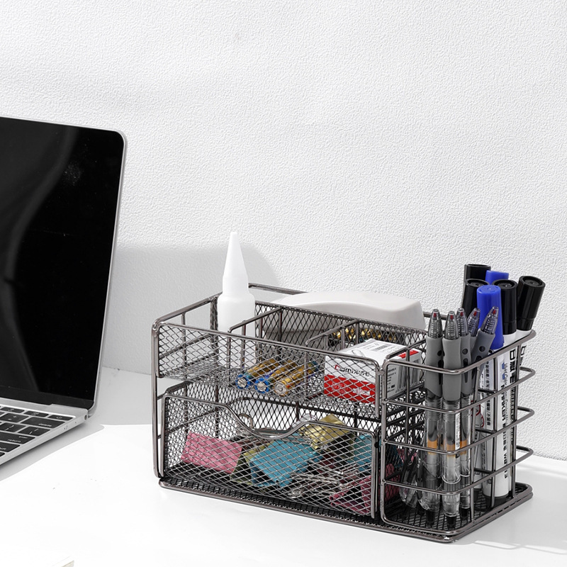 Caja de almacenamiento de escritorio nórdica de metal de varias capas con cajones para suministros de oficina, almacenamiento de documentos, papelería, archivador y organizador de archivos.
