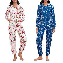 C 36562 Christmas Snowflake Deer Print Jumpsuit ʥ��˯��