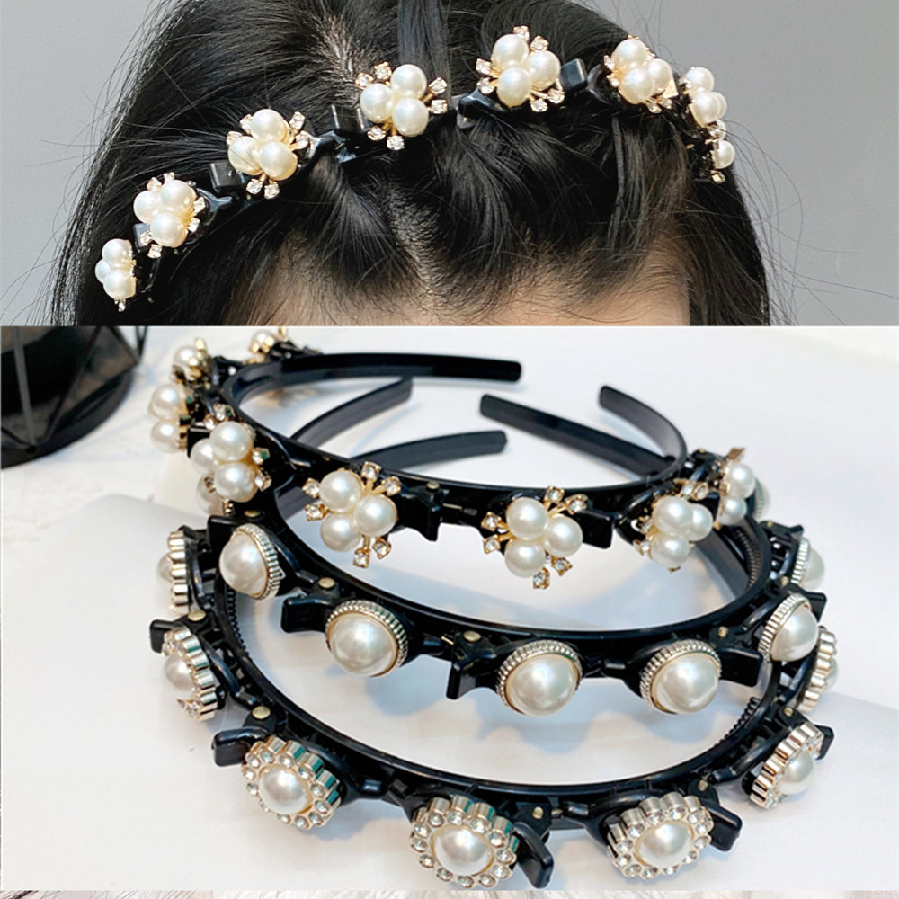 Fashion Full Drill Pearl Flower Headband display picture 12