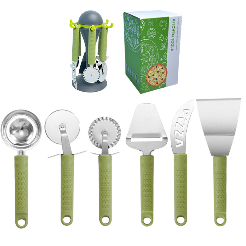 Herramientas de cocina manual 6 piezas de cuchillo de corte de pizza, cuchillo de extracción de núcleo, cuchillo de horneado, cuchillo de peeling de verduras y frutas multifuncional
