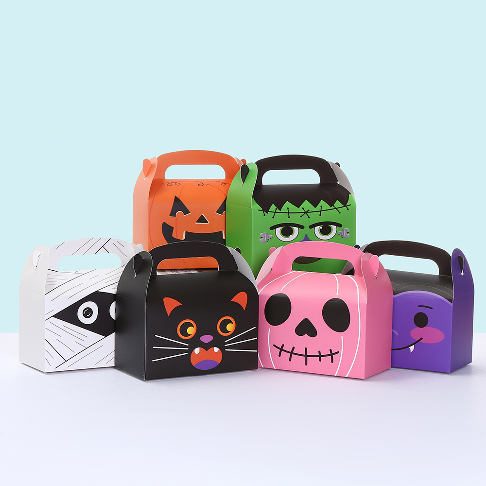 万圣节主题礼品包装盒白卡盒手提盒派对甜点盒糖果盒蛋糕糖果礼物