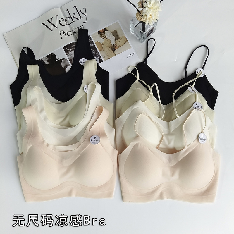Comfortable Size-Free Jelly Cooling Foundation-Like Bra for Women, Invisible Seamless Push-Up Bra Without Underwire, Thin Style