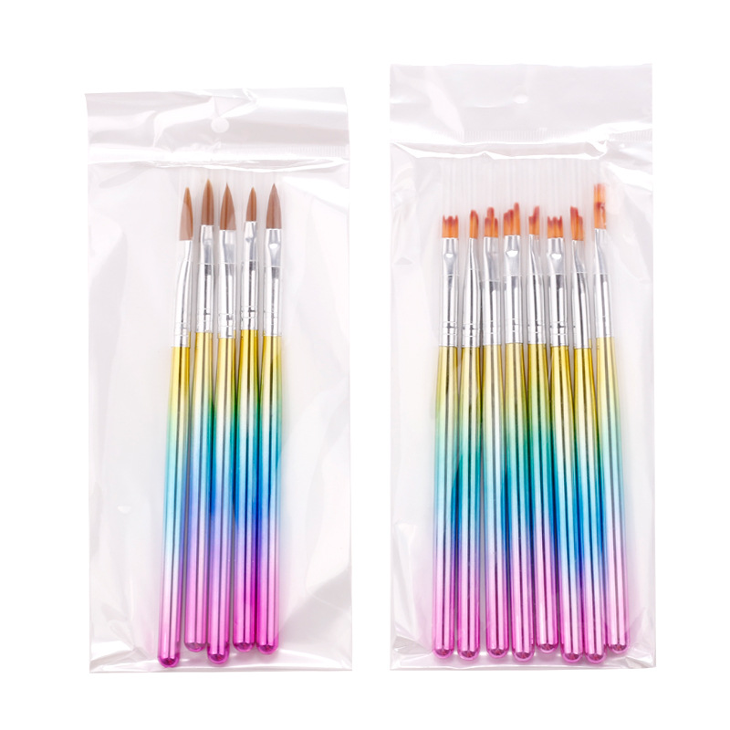 Transfronterizo suministro directo de lápiz floral de manicuras 8 lápiz dentado pétalos de pintura de lápiz de cristal de manicuras galvanizado con gradiente