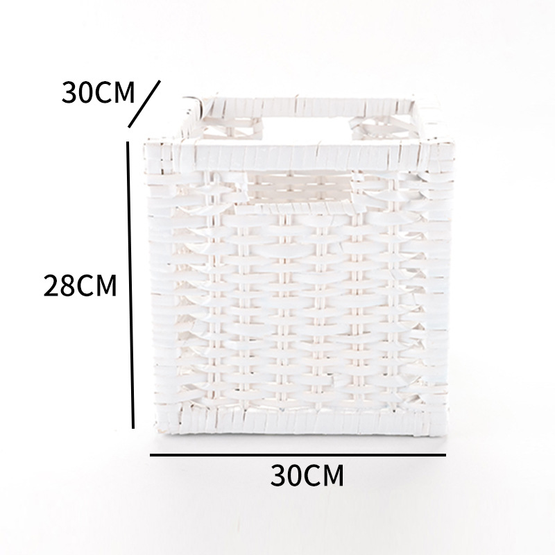 Cesta de almacenamiento de paja de calabaza transfronteriza tejida a mano cesta de almacenamiento caja de almacenamiento de artículos diversos caja de almacenamiento cuadrada marco de almacenamiento plegable