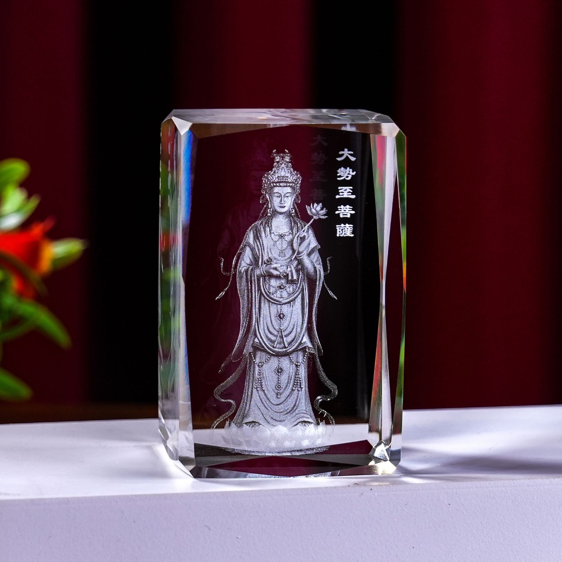 Escultura interior de cristal Serie de animales 3D Estatua de Buda de cristal Modelo de edificio de cristal Decoración del hogar Recuerdos de viaje Suministro transfronterizo