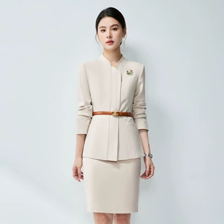 美容院工作服女酒店接待物业售楼部案场客服工服秋冬职业西装套装