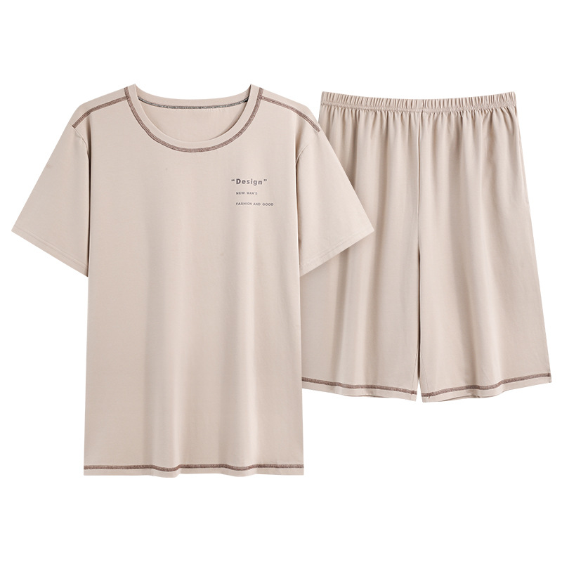Pijamas de hombre verano algodón fino cuello redondo pantalones cortos de manga corta adolescente suelto de gran tamaño casual simple servicio a domicilio