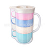 Teapot with glass, capacious set, cup