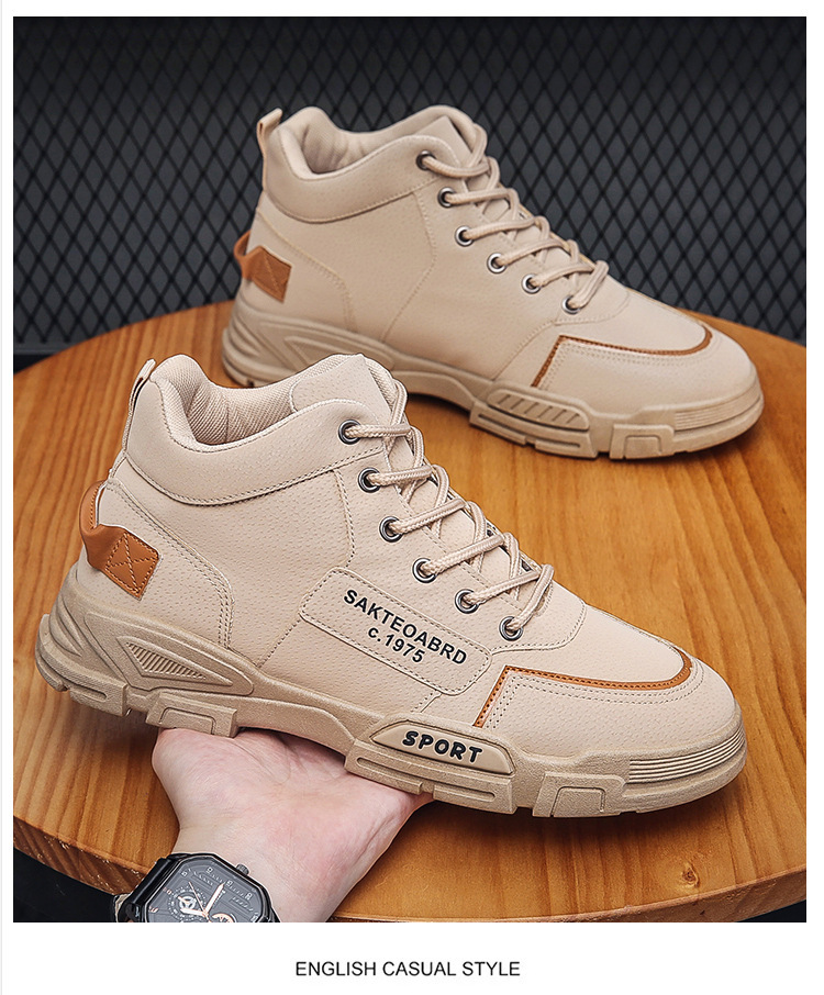 Stivali da uomo alla moda, autunno 2024, versione coreana, alti Martin, versatili, da lavoro, di media altezza, corti_voghion.com