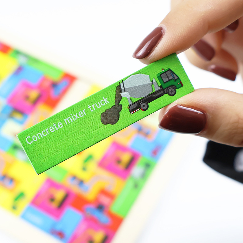 Cognición de personajes de tráfico de letras Tetris puzzle juguetes de bloques de construcción interacción padres-hijos puzzle de educación temprana